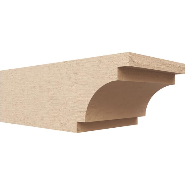 Ekena Millwork 6-in. x 4-in. x 12-in. Mediterranean Woodgrain, Primed Tan Timberthane Polyurethane Rafter Tail Brace