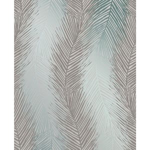 Wheaton Teal Leaf Wave Paper Strippable Roll (Covers 56.4 sq. ft.)