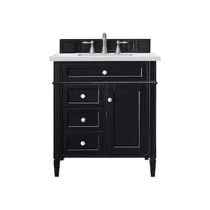 Brittany 30.0 in. W x 23.5 in. D x 34 in. H Bathroom Vanity in Black Onyx with Ethereal Noctis Quartz Top