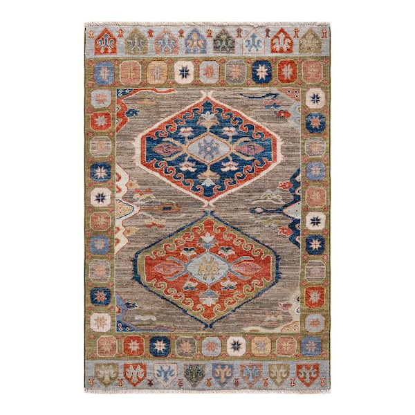 Solo Rugs Oushak One-of-a-Kind Traditional Beige 3 ft. x 5 ft. Hand Knotted Tribal Area Rug