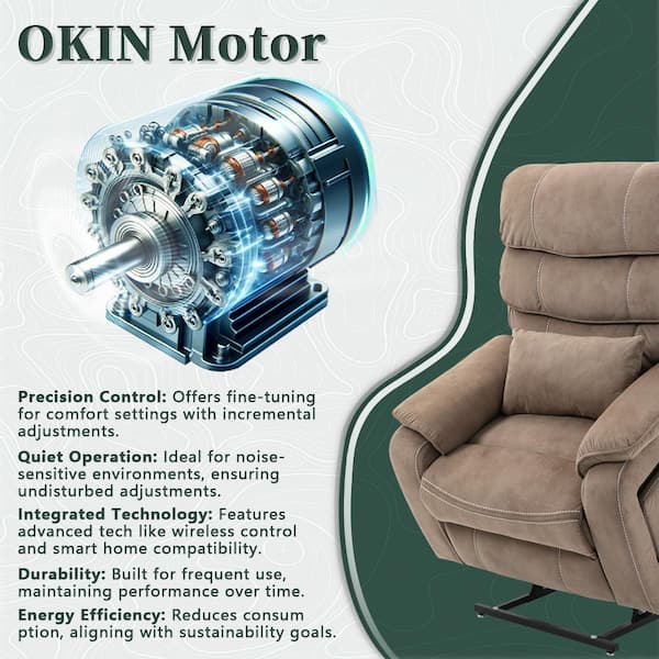 aisword Dual OKIN Motor Velvet Recliner Chair with Massage 
