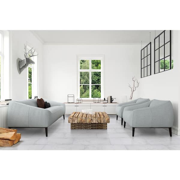 Pavia Carrara 12 in. x 24 in. Matte Porcelain Stone Look Floor and Wall Tile (16 sq. ft./case)