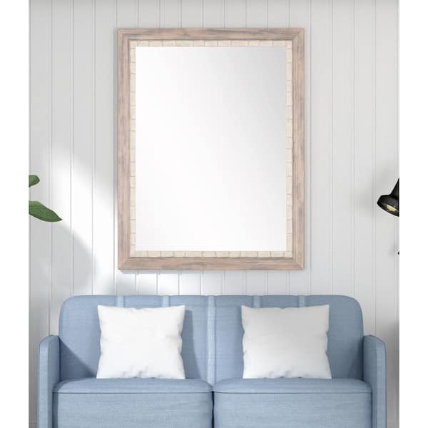 BrandtWorks Medium Rectangle Cream/Gray Casual Mirror (32 in. H x 27 in. W)