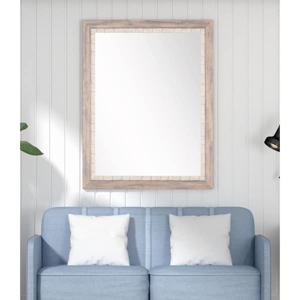 BrandtWorks Large Rectangle Cream/Gray Casual Mirror (41 in. H x 32 in. W)