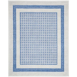 Whimsicle Ivory Blue 8 ft. x 10 ft. Geometric Contemporary Area Rug