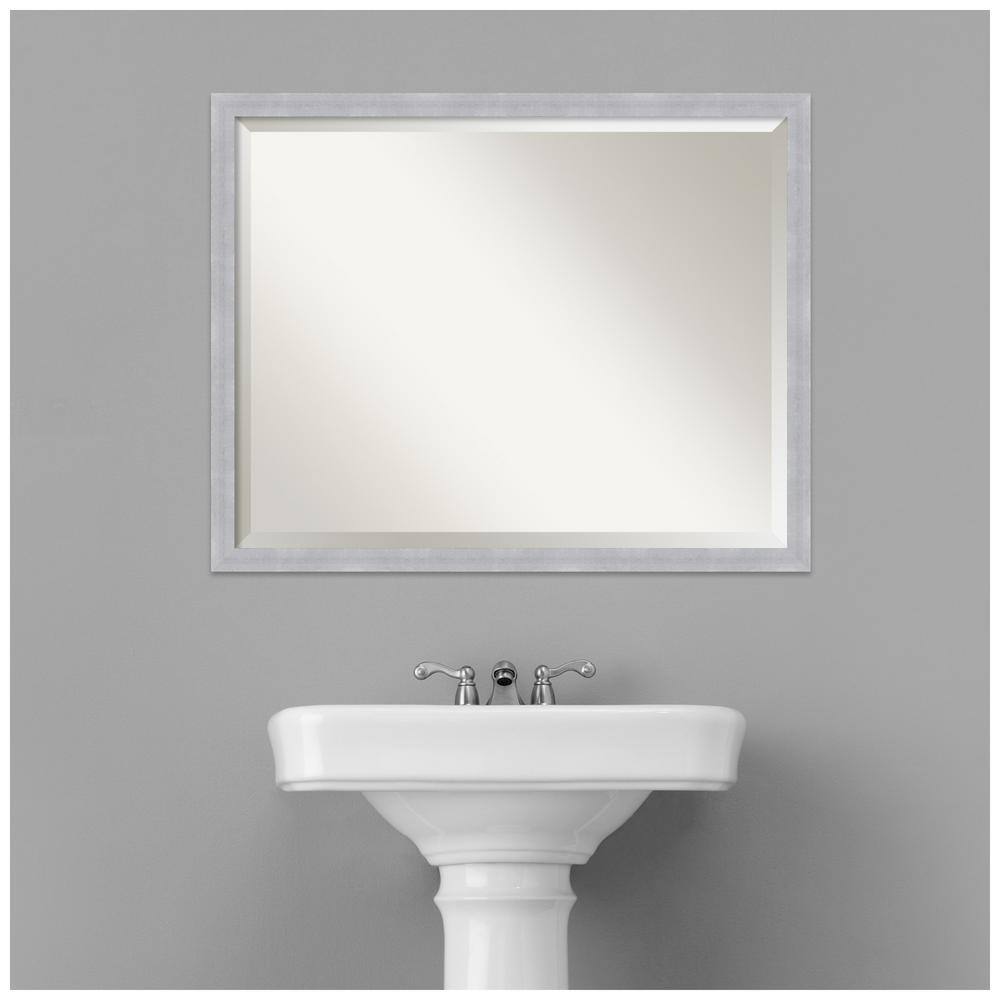 Grace Brushed Nickel Rectangular Bathroom Vanity Wall Mirror