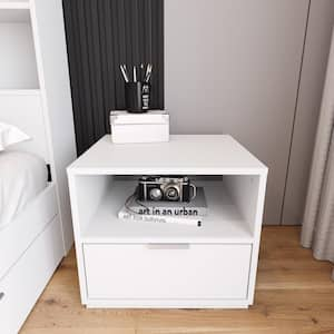 Hunter White 1-Drawer Nightstand