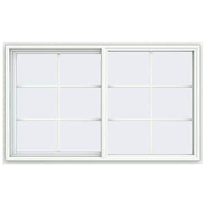 59.5 in. x 35.5 in. V-4500 Series White Vinyl Left-Handed Sliding Window with Colonial Grids/Grilles