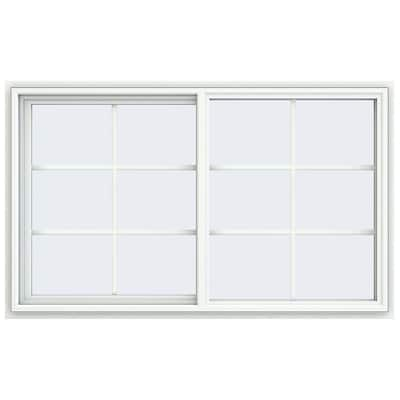 JELD-WEN 59.5 In. X 35.5 In. V-2500 Series White Vinyl Right-Handed ...