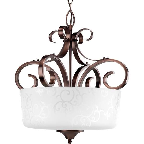 Progress Lighting Nicollette Collection 3-Light Copper Bronze Foyer Pendant-DISCONTINUED