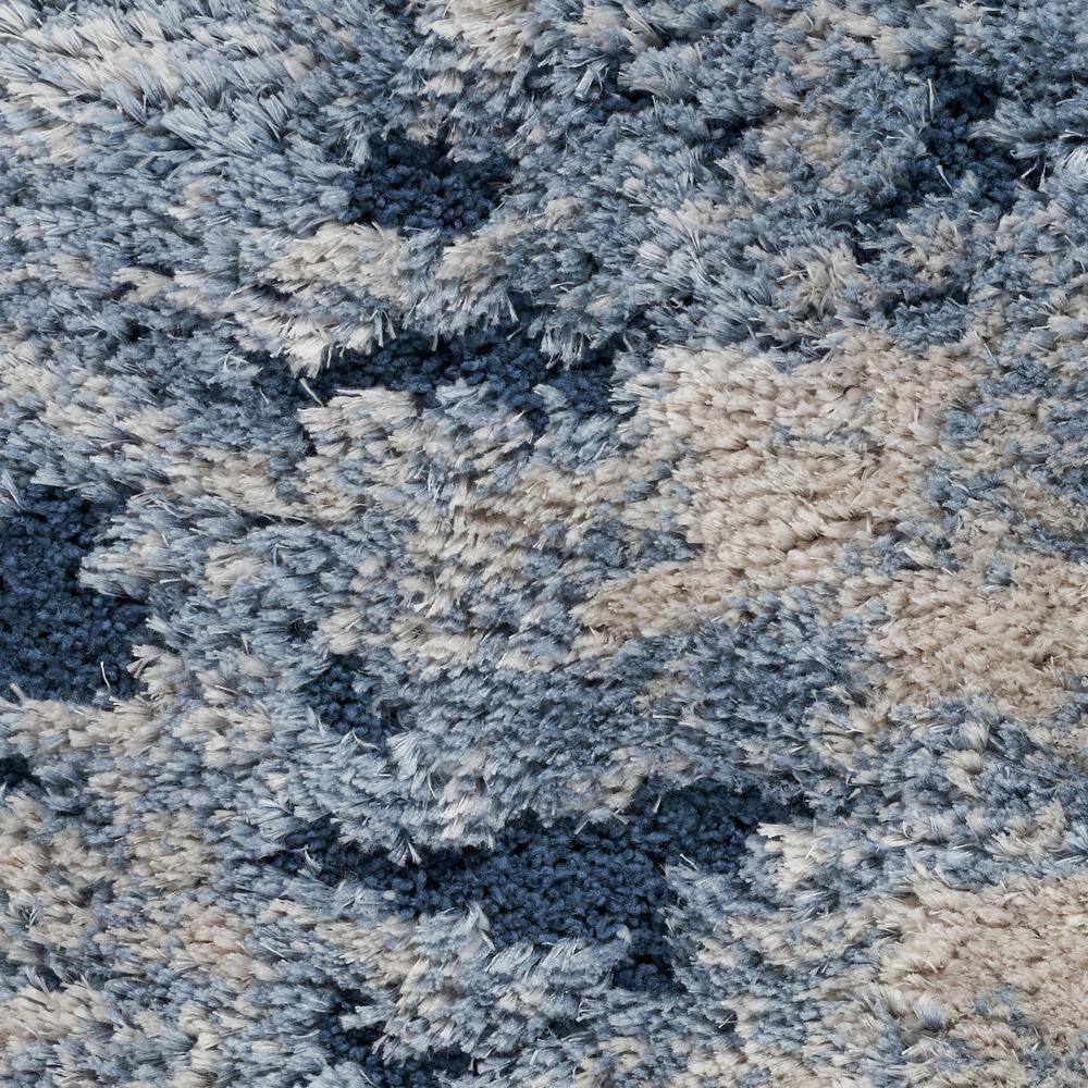 Luxurious Light Blue Abstract Shag 4' x 6' Area Rug