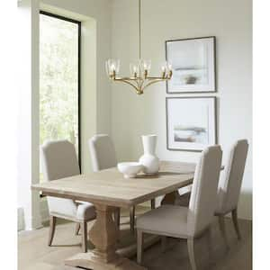 Parkhurst 30 in. 6-Light Brushed Bronze New Traditional Chandelier with Clear Glass Shades for Dining Room