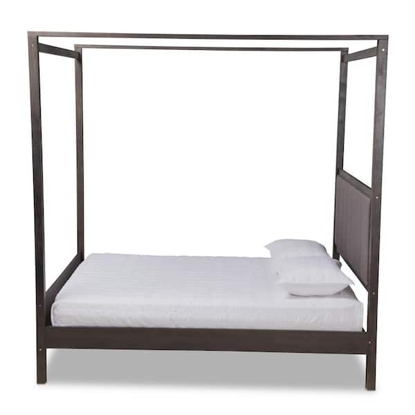 Natasha Grey and Dark Greyish Oak King Platform Bed