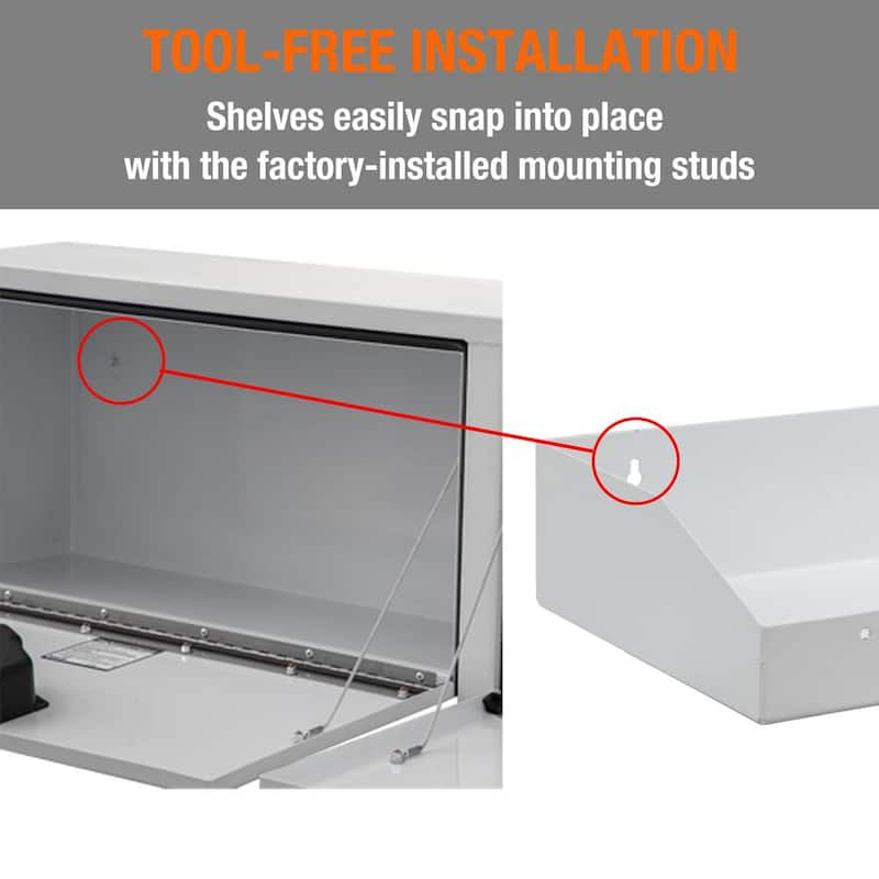 47 in. 1-Compartment Topsider Truck Tool Cabinet Shelf Tray for a 96 in. Box in White