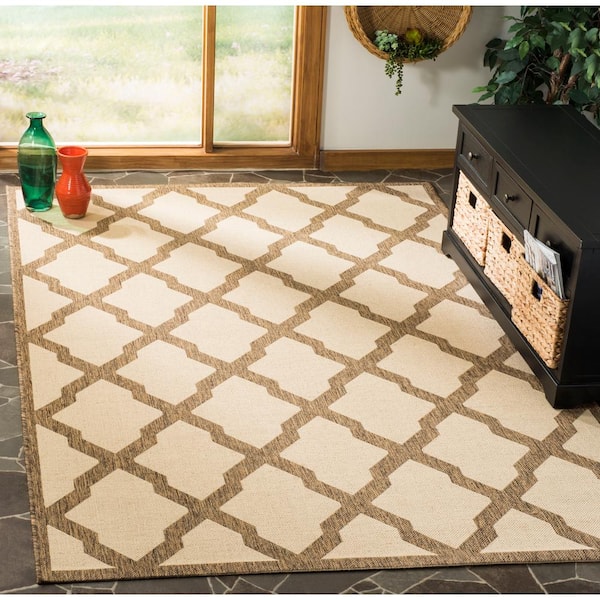 Linden Cream/Beige 9 ft. x 12 ft. Border Geometric Diamonds Area Rug