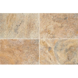 Take Home Tile Sample - Tuscany Beige 6 in. x 6 in. Tumbled Travertine Paver Tile (0.25 sq. ft.)