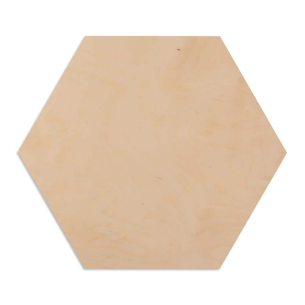 Handprint 1/2 in. x 12 in. Birch Plywood Hexagon 420519 - The Home Depot