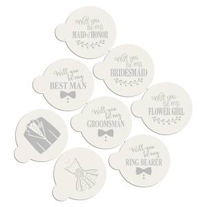 Wedding Finery, Will You Be My Bridesmaid and Will You Be My Groomsman Lettering Cookie Stencil Bundle (8 Patterns)