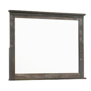 1.75 in. W x 32 in. H Wooden Frame Brown Wall Mirror