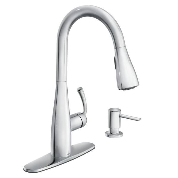 MOEN Essie Single-Handle Pull-Down Sprayer Kitchen Faucet with Reflex and Power Clean in Chrome