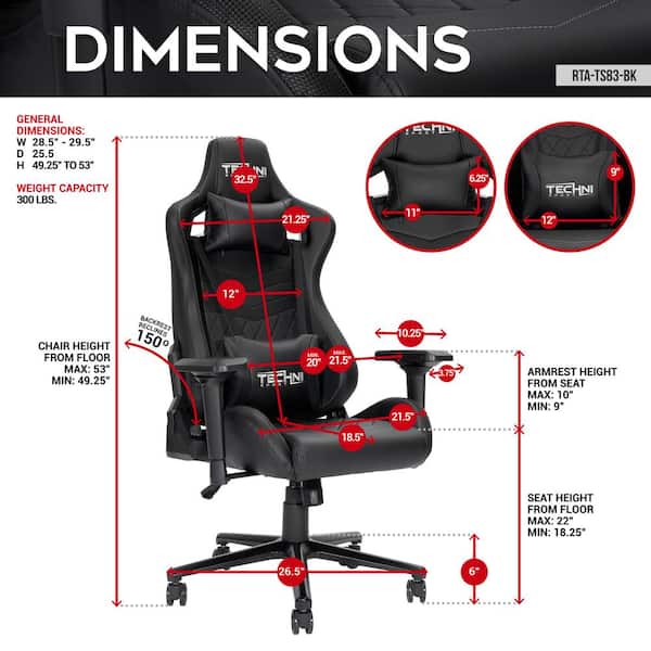 Techni Sport TS-83 Ergonomic High Back Racer Style PC Gaming Chair