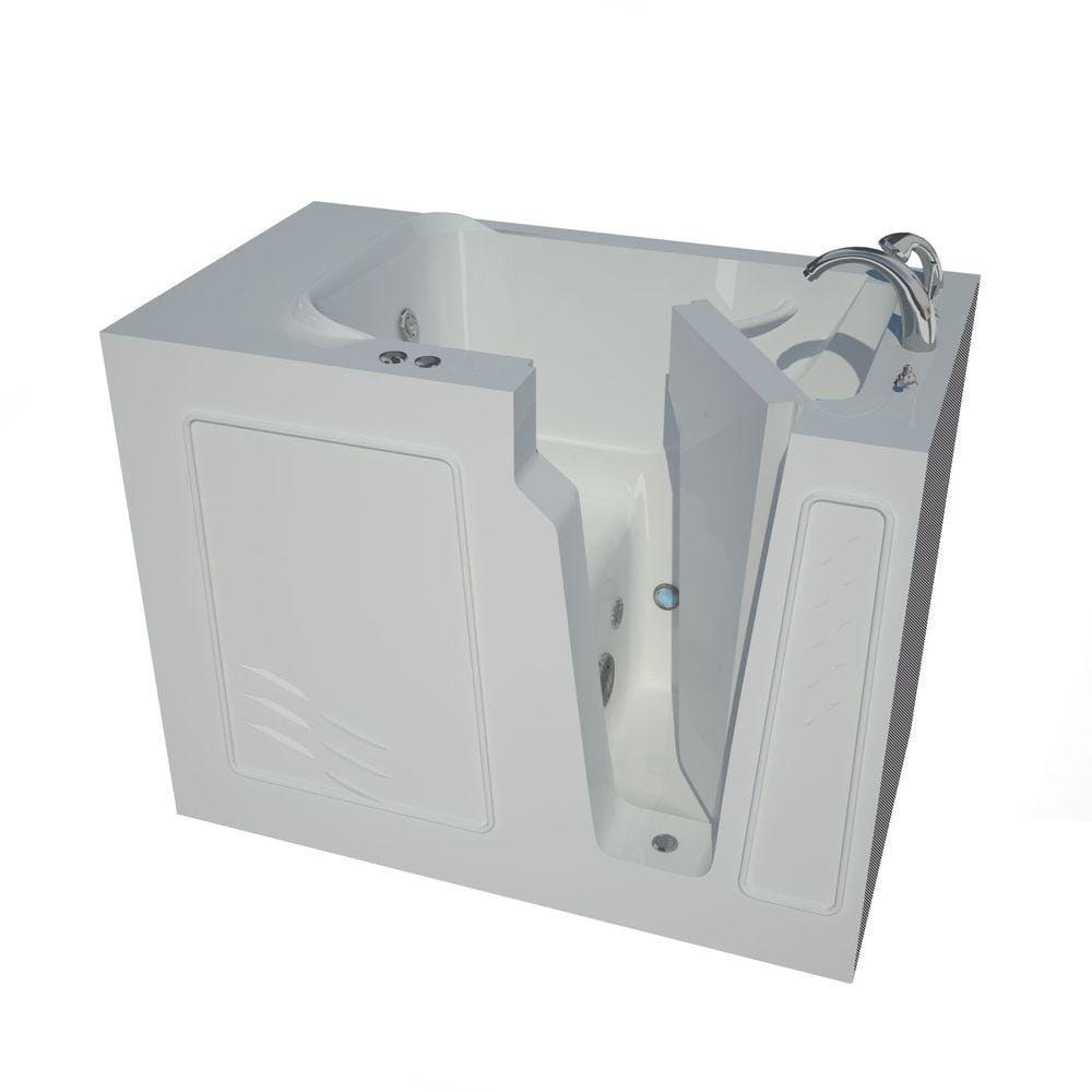 Flagstaff 52'' x 29'' White Walk-in Whirlpool Fiberglass Bathtub with Faucet
