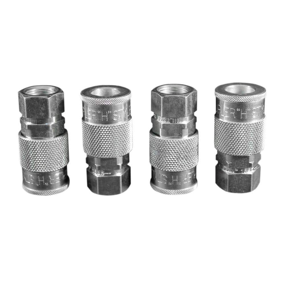 Milton 3/8 in. FNPT H-Style Coupler S-1835-4 - The Home Depot