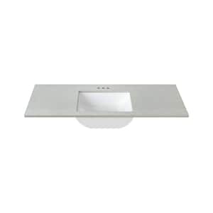 43 in. W x 22 in. D Cultured Marble Rectangular Undermount Single Basin Vanity Top in Silver Stream