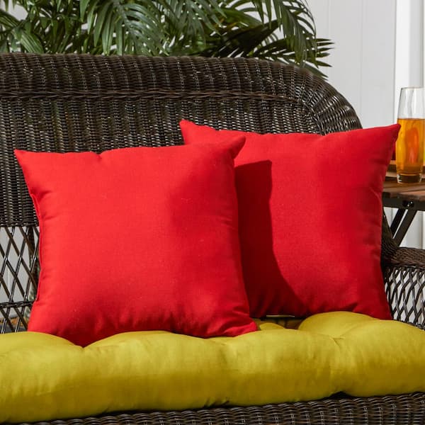 Red and yellow online outdoor pillows