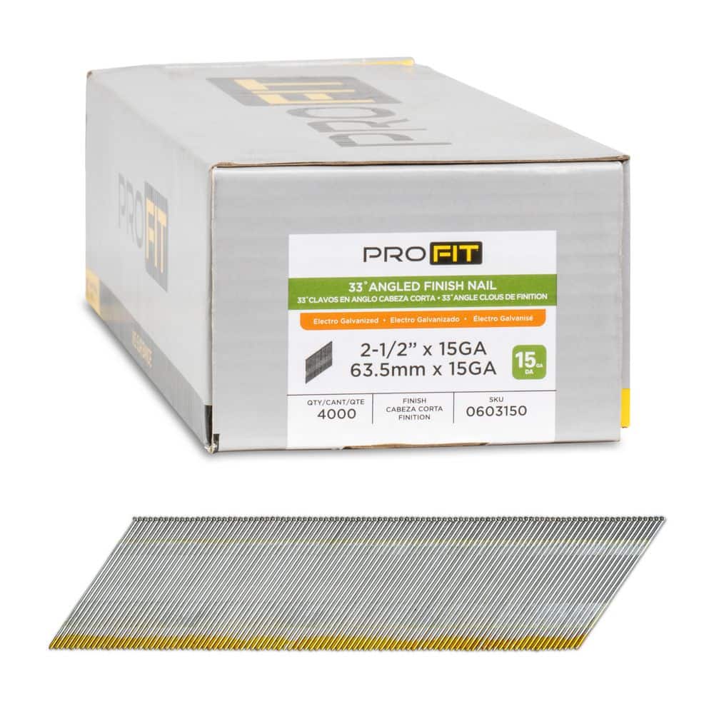 2-1/2 in. x 15GA 33-Degree Galvanized Collated Finish Nails (4000-Per Box) price history on PriceWatchPro
