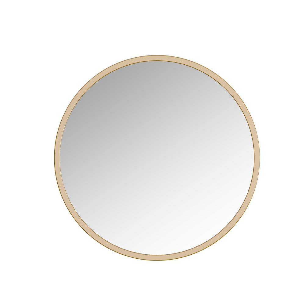Halcyon 28 in. W x 28 in. H Medium Round Metal Framed Wall Bathroom Vanity Mirror in Gold price history on PriceWatchPro