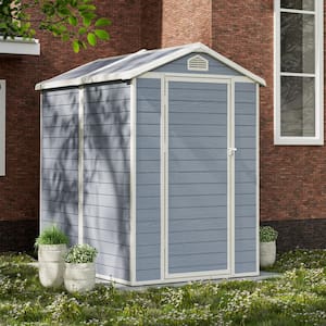 6.3 ft. W x 4.4 ft. D Outdoor Gray Resin Storage Plastic Shed Lockable Door and Floor (27.72 sq. ft.)
