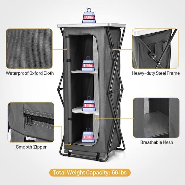 NATALDESIGN FOLDING KAMPING SHELF ストライプ costway-accessories-a1q2-