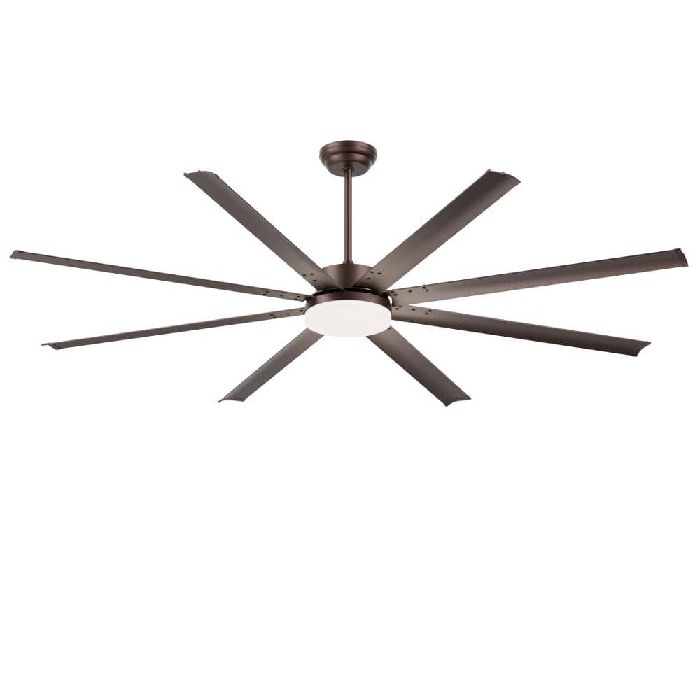 88 in. Brown Industrial Downrod Mount Ceiling Fan with Light, 8 Aluminum Blades, Remote Control, 6-Speed PM DC Motor price history on PriceWatchPro