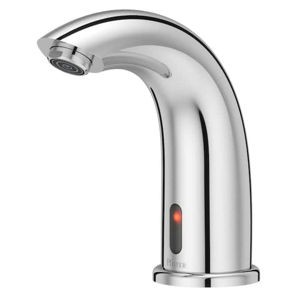 Pfister Commercial Battery Operated Touchless Single Hole Bathroom Faucet in Polished Chrome