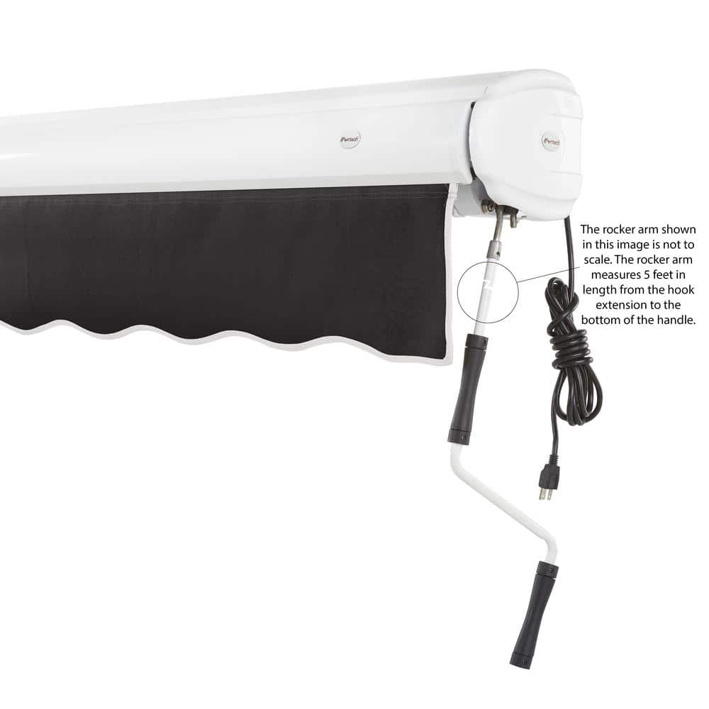 12' x 10' Black Powder Coated Aluminum Retractable Patio Awning