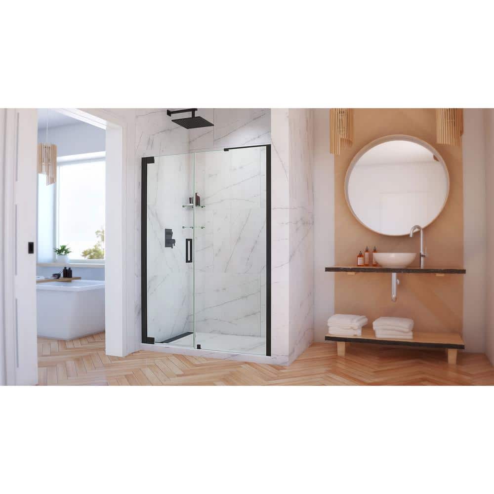 Matte Black Frameless Pivot Shower Door with ClearMax Technology