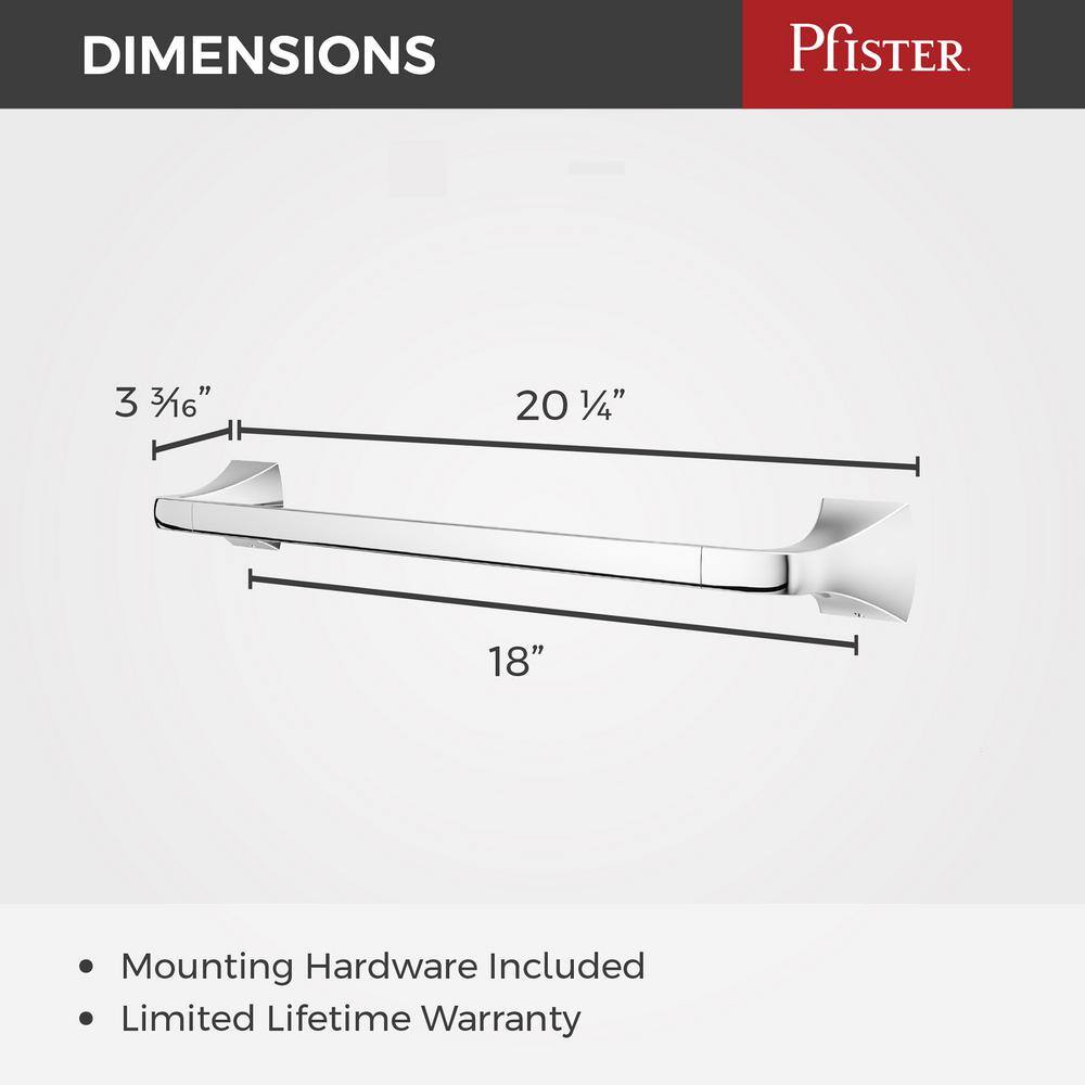 Polished Chrome 18-Inch Double Wall-Mounted Towel Bar