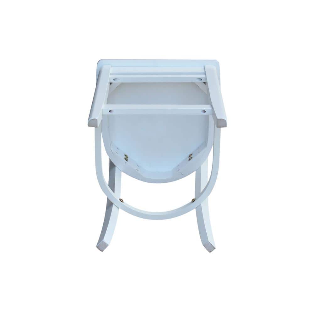 Emily Solid Wood White Counter Height Barstool 41"
