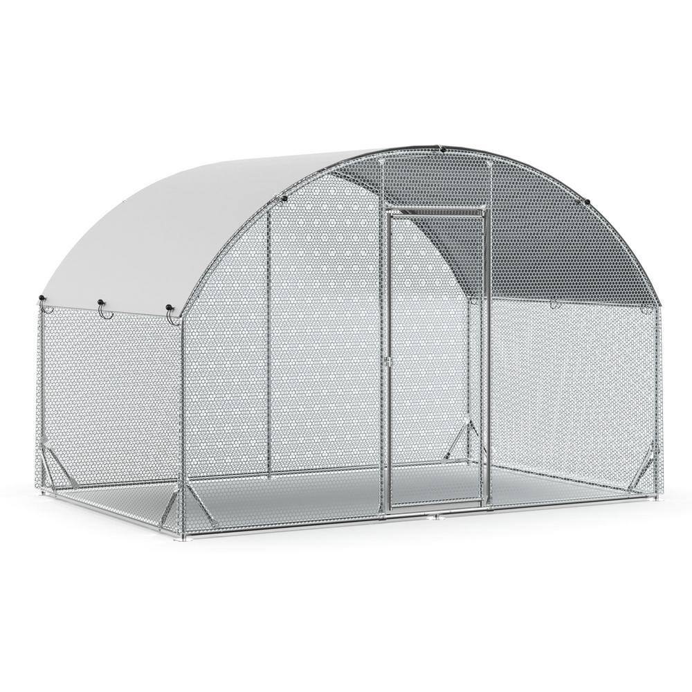 10 ft. L x 6.5 ft.W x 6.4 ft.H Large Metal Chicken Coop Steel Wire Net Cage Poultry Cage With Waterproof Cover Outdoors price history on PriceWatchPro