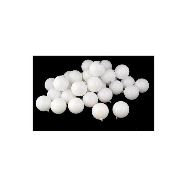 Northlight Shiny Winter White Shatterproof Christmas Ball Ornaments (60-Count)