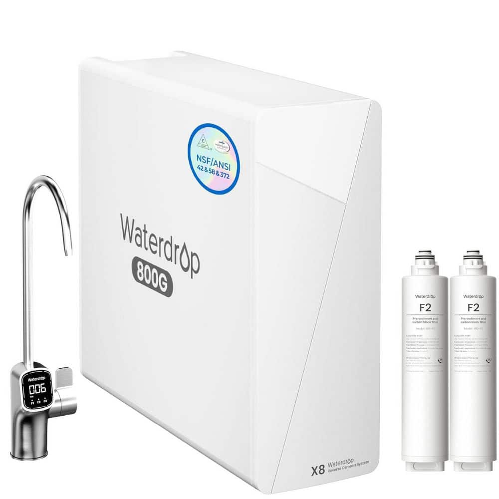 X8-Basic Reverse Osmosis System, NSF/ANSI 42&58&372 Certified, 800 GPD, 9-Stage, Extra F2-2 Filters