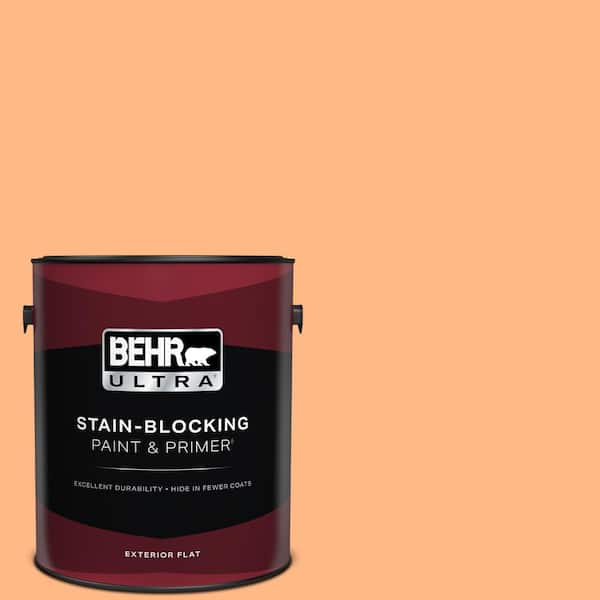 BEHR ULTRA 1 gal. #250B-4 Coral Gold Flat Exterior Paint & Primer