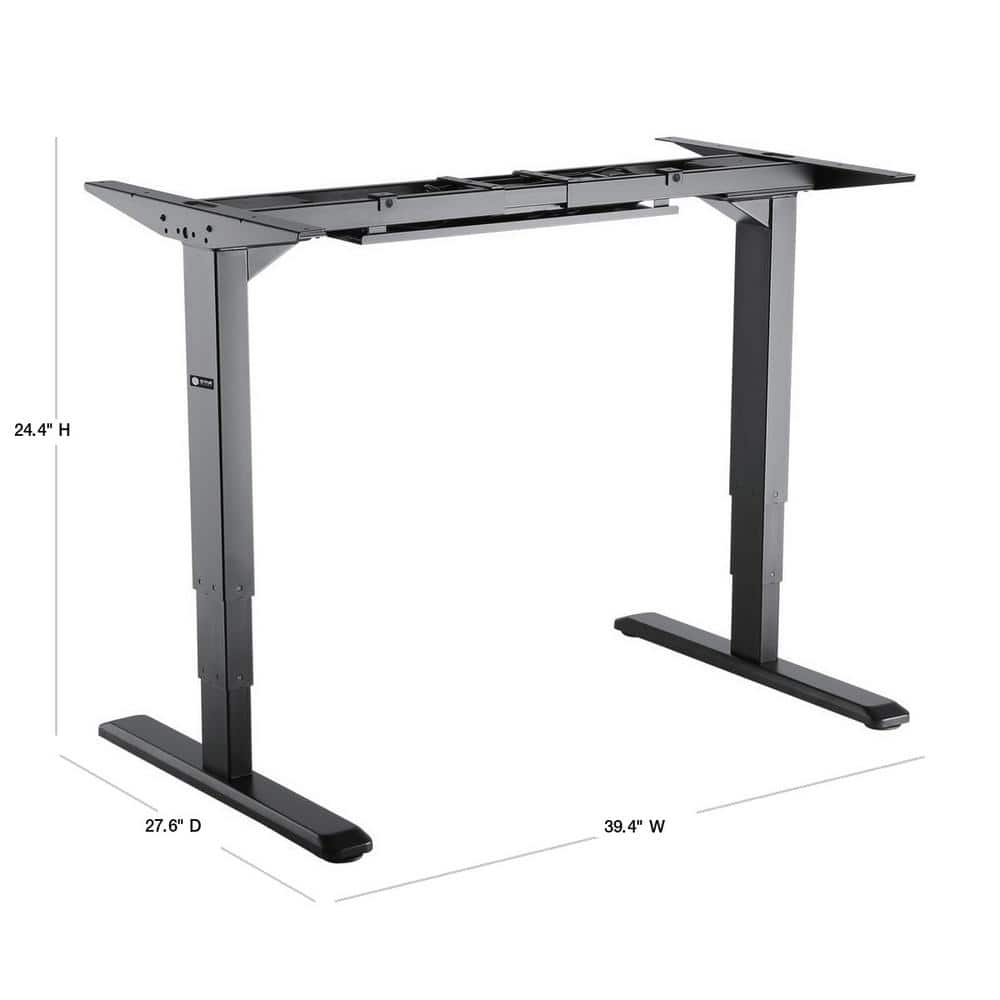 Black Adjustable Height Metal Sit-Stand Desk Frame