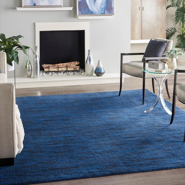 Essentials 5 ft. x 7 ft. Midnight Blue Solid Contemporary Indoor/Outdoor Patio Area Rug