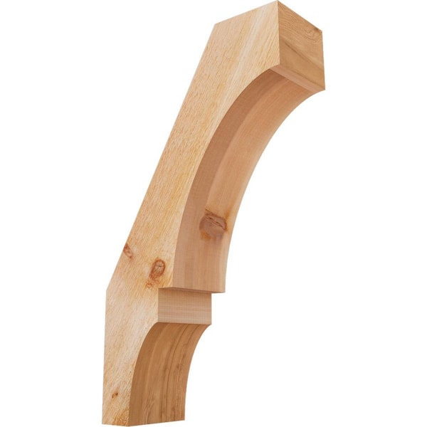 Ekena Millwork 6"W x 16"D x 28"H Balboa Rough Sawn Knee Brace, Western Red Cedar