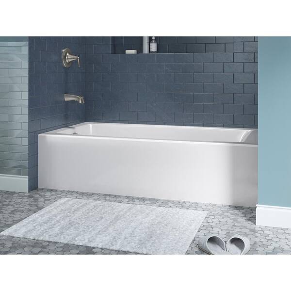 Kohler Elmbrook 60 In Left Drain Rectangular Alcove Bathtub With Integral Apron In White K R23217 La 0 The Home Depot