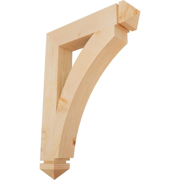Ekena Millwork 3.5 in. x 30 in. x 22 in. Douglas Fir Thorton Arts and Crafts Smooth Bracket