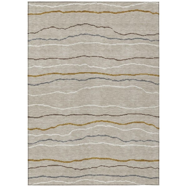 Chantille Machine Washable Indoor/Outdoor Abstract ACN2974 Beige 10 ft. x 14 ft. Area Rug