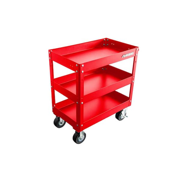 Husky 28 in. 3 Tier Cart, Gloss Red HOUC28A3B21 - The Home Depot